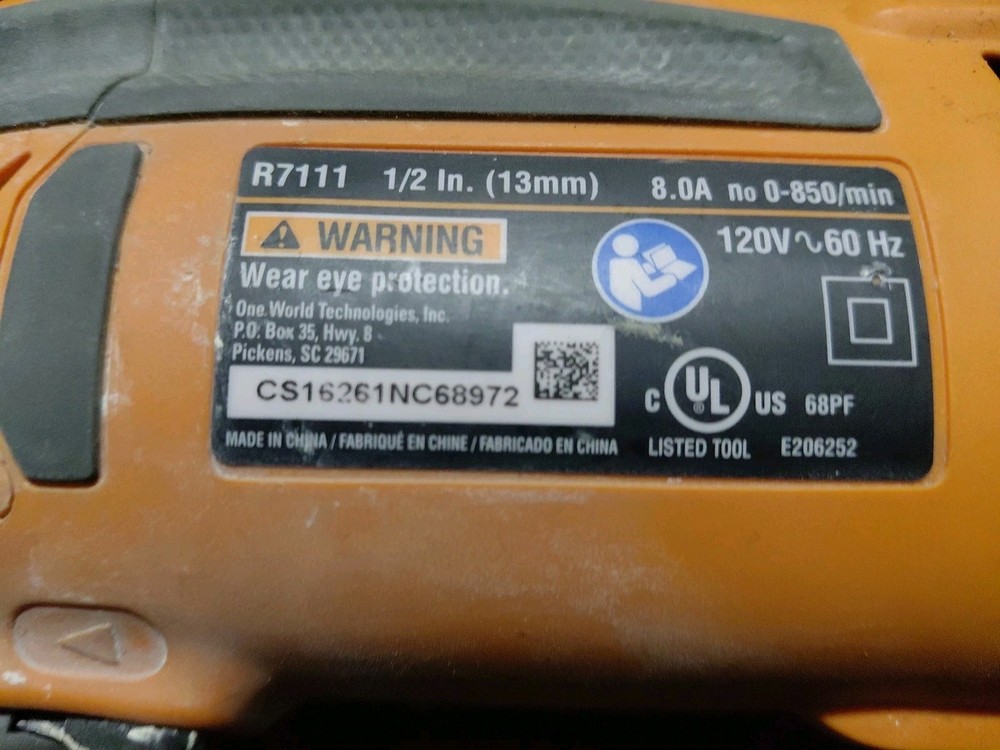 Ridgid R7111 1/2-inch Heavy-Duty Variable Speed Reversible Drill
