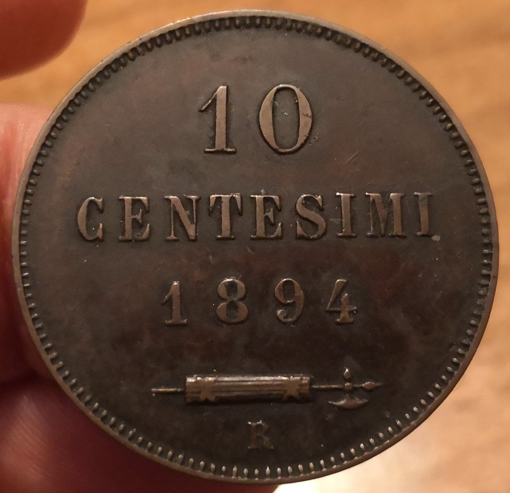 Coin 10 Cent 1894, San Marino, Excellent Condition, Ref. 8066