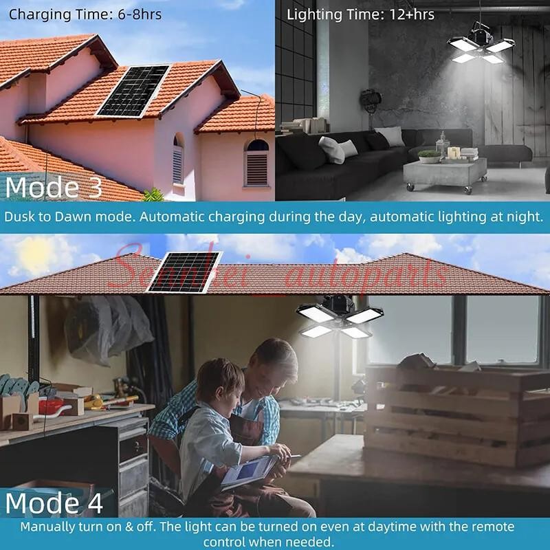 2PCS Solar Pendant Light Outdoor Indoor Solar Powered Motion Sensor Shed Light