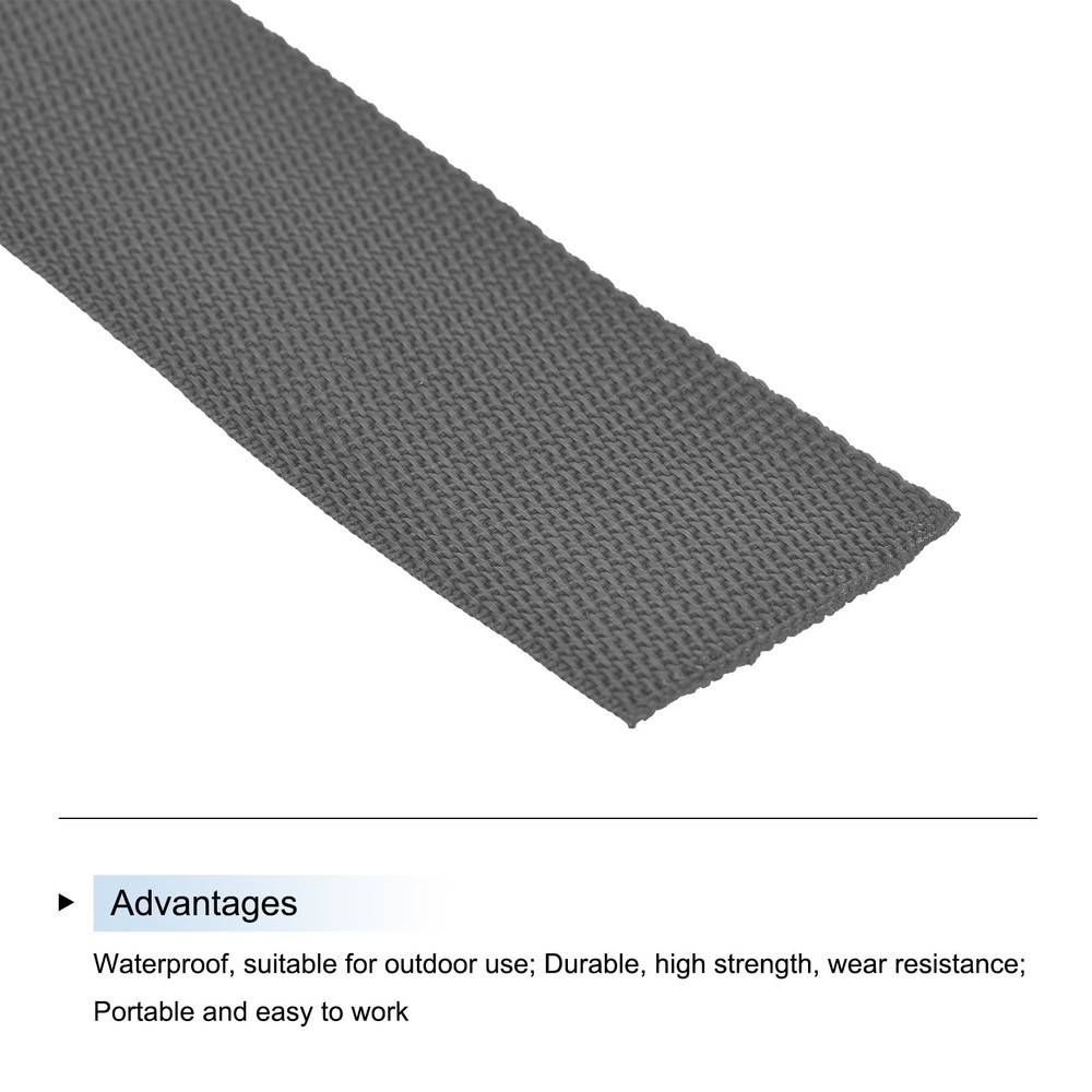 Lightweight Polypropylene Webbing Strap 5cm 10 Yard Dark Grey
