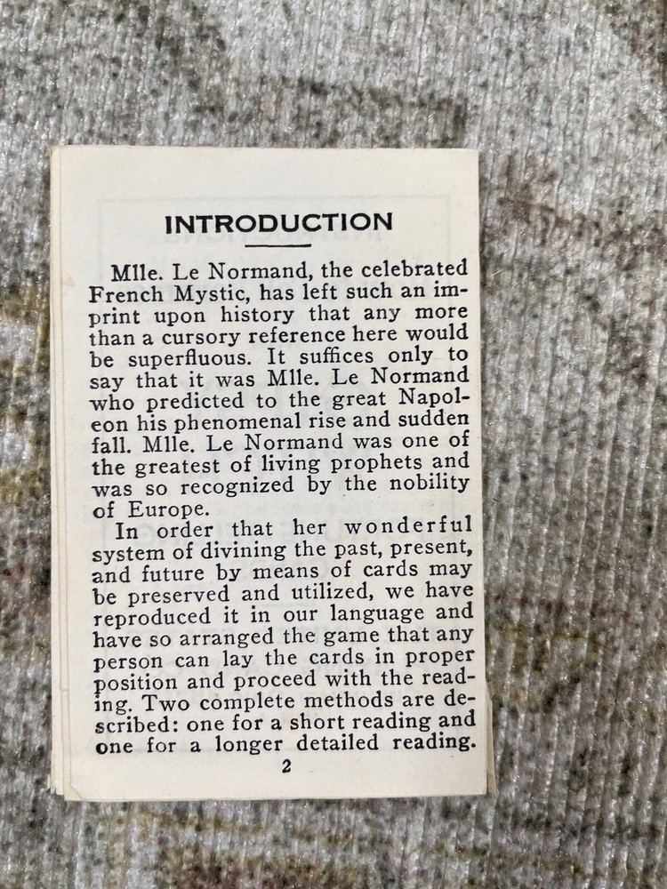 Gypsy Witch Fortune Telling Playing Cards with Instructions Great Condition