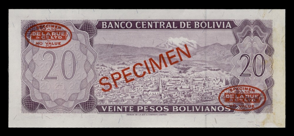 Bolivia P161s, Specimen Banknote.