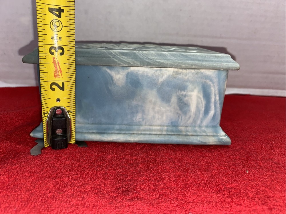 Signed Stone Hinged Music Jewelry Box Samkyo