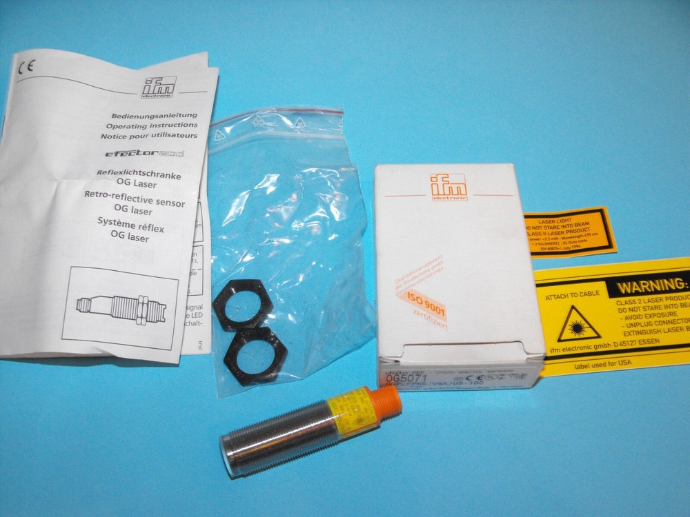 IFM EFECTOR OG5071.OGPLFPKG/V4A/US-100.reflection light barrier.NEW.