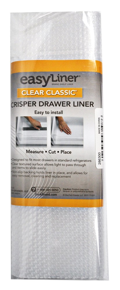 Duck Easy Liner Clear Classic Fridge Crisper Drawer Liner