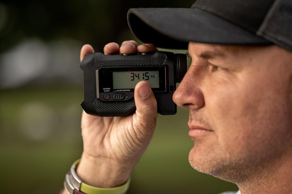 ACPOTEL Golf Range Finder with Slope Switch - 750yd External Screen Black