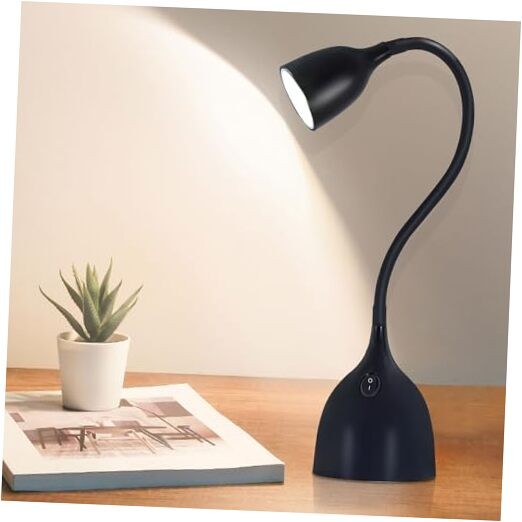 Desk Lamp for Home Office, LED Reading Light, Small Adjustable Flexible Black