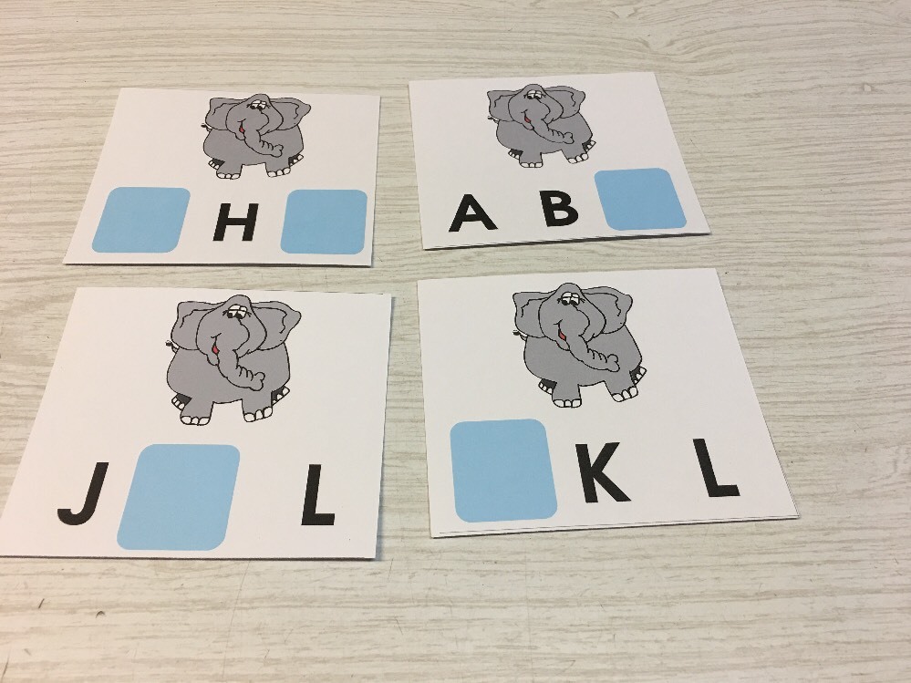 Elephant - Missing Letter Alphabets -Laminated Activity Set - Teaching Supplies