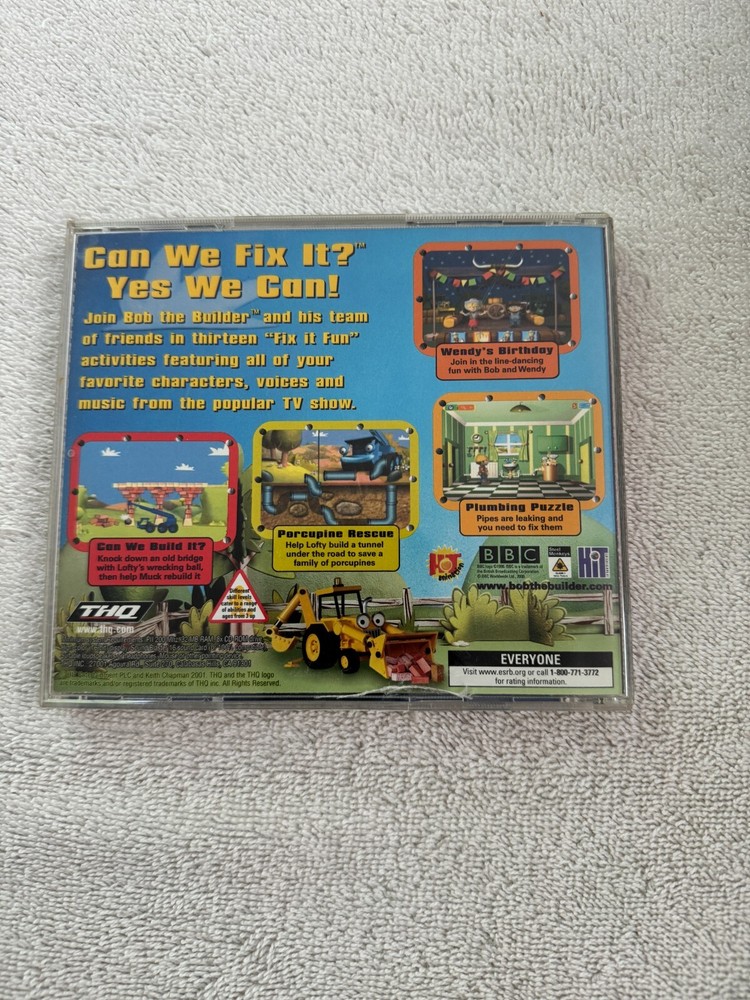 Bob the Builder Can We Fix It? PC CD ROM Game 2001 Windows 95