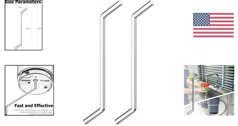 Compact 2-Pack Garbage Disposal Allen Wrench - Durable & Efficient Solution