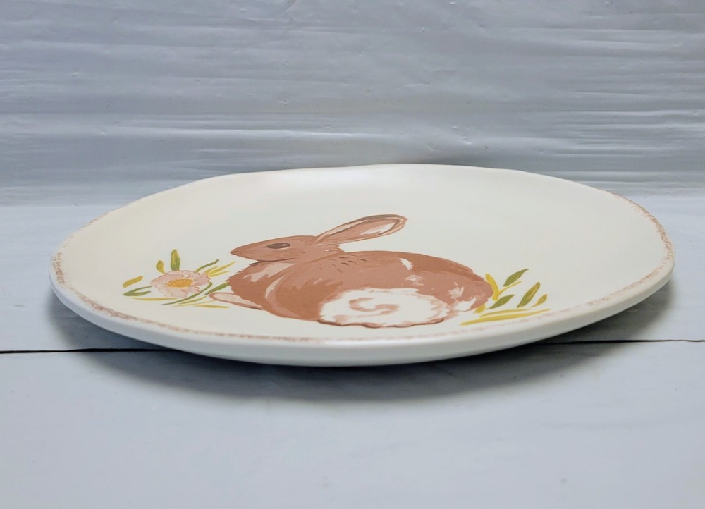 4 ct Threshold Bunny Melamine Lot Side Salad 9” Plates Rabbit Cottagecore Easter