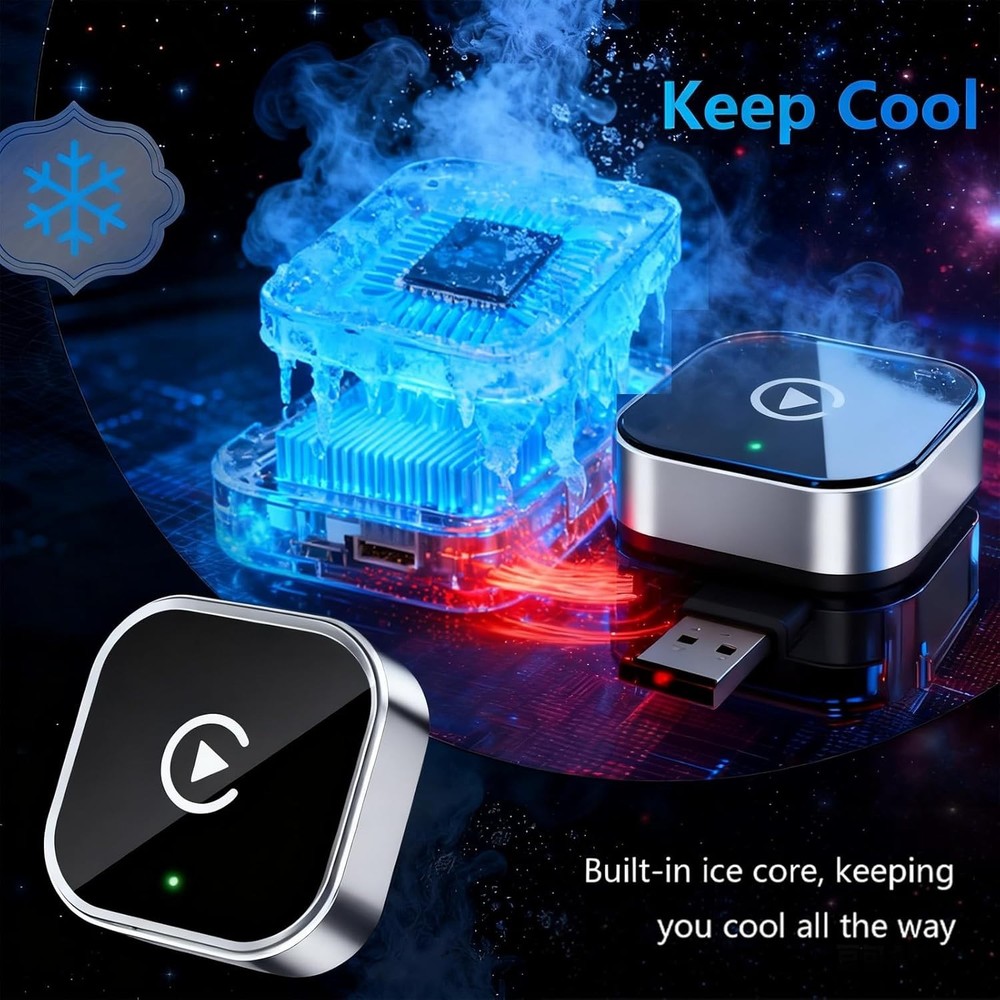 2026 Upgraded Wireless CarPlay Adapter - Fast Auto-Connect, for iPhone & Android