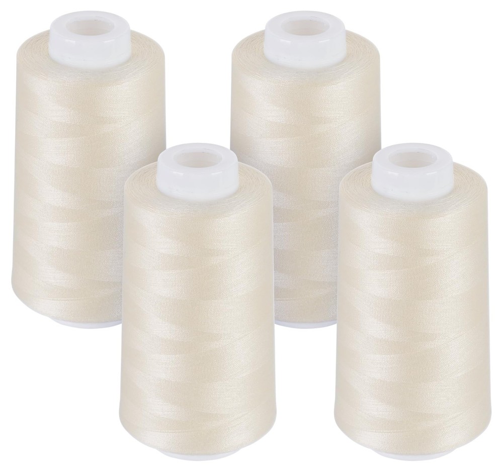 Light Beige Thread 4 Pack All Purpose Polyester Sewing 3000 Yards Each