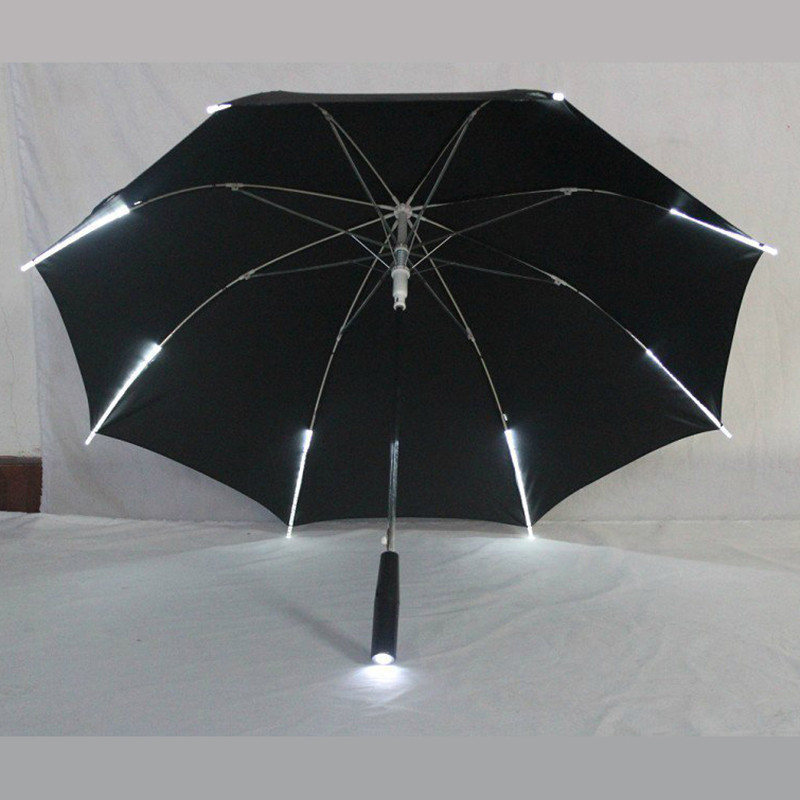 Umbrella With LED Light Up Changing Color Flashlight Straight Umbrellas Prop