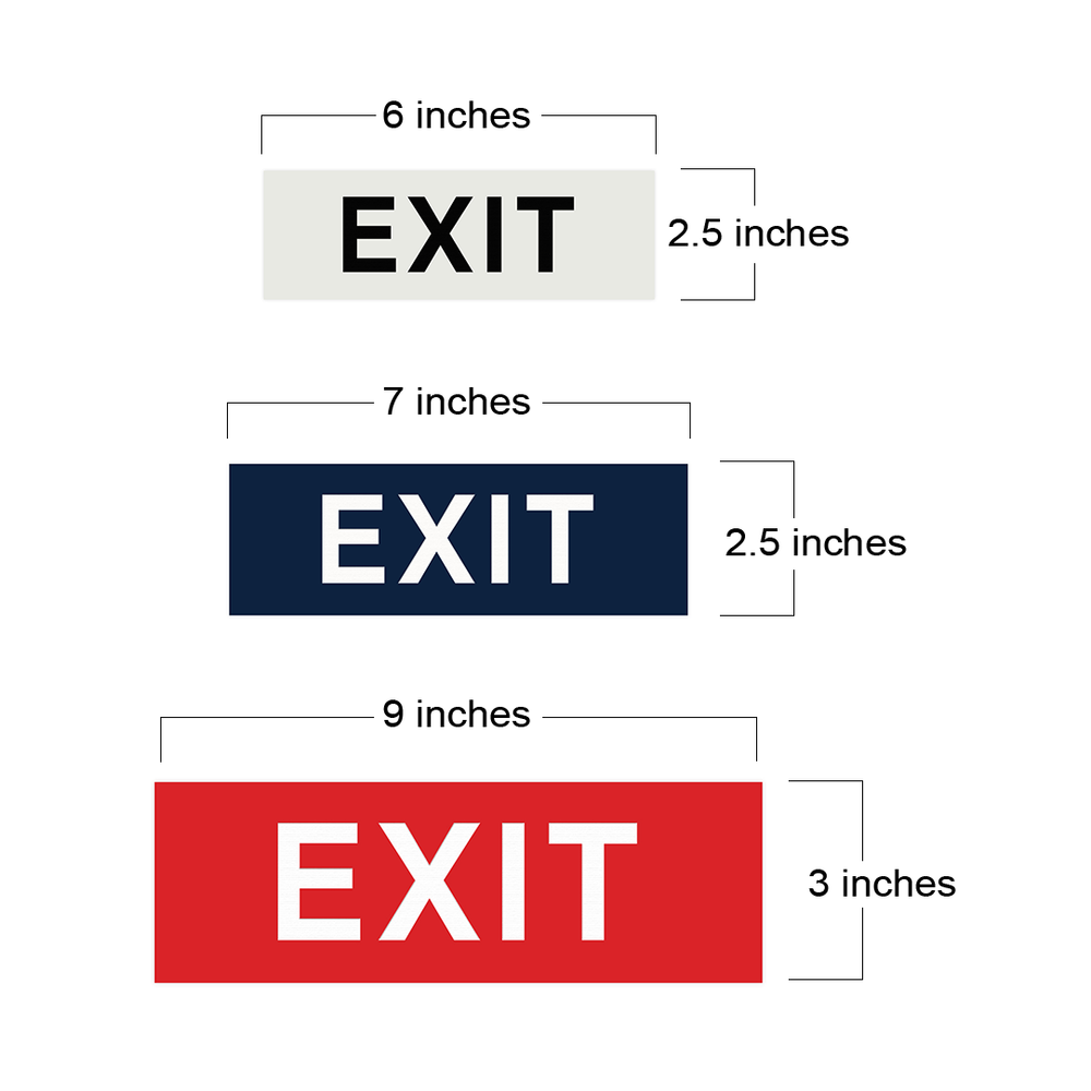 Basic EXIT Door / Wall Sign - Black / Gold - Medium