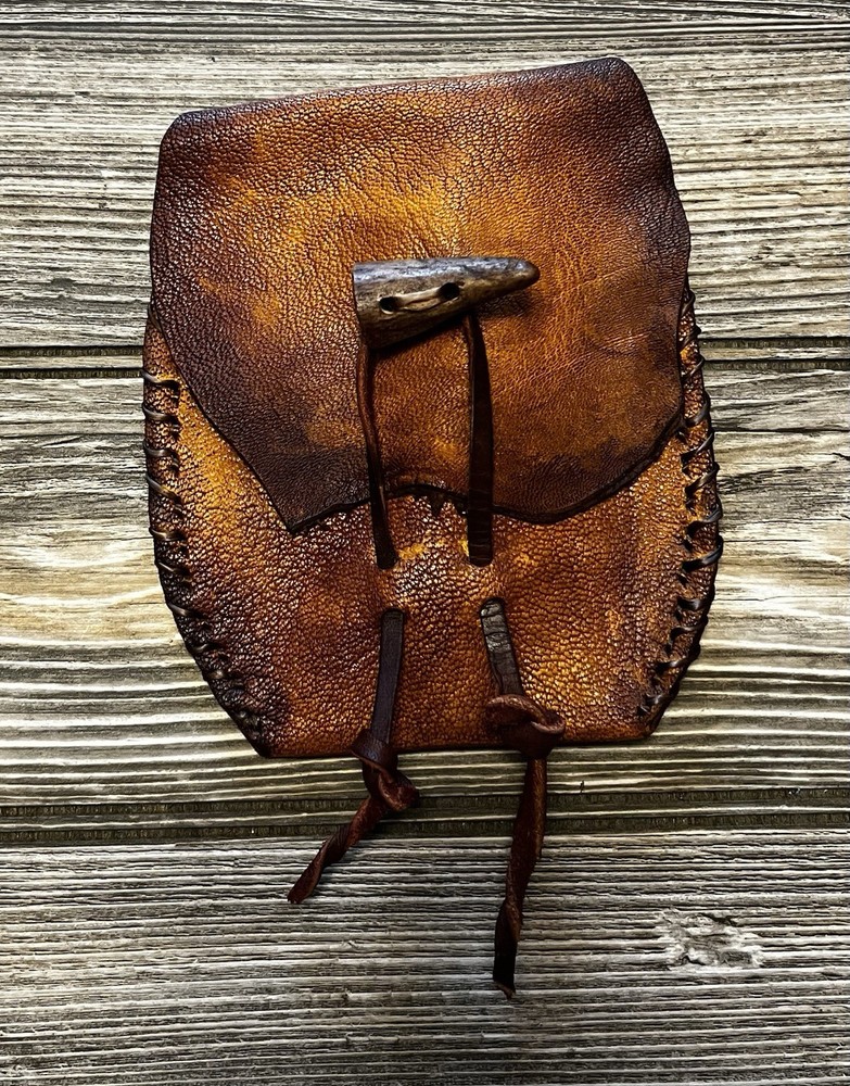 Leather Fire Starting Multipurpose Flint Pouch Mountain Man Fire Starting Kit
