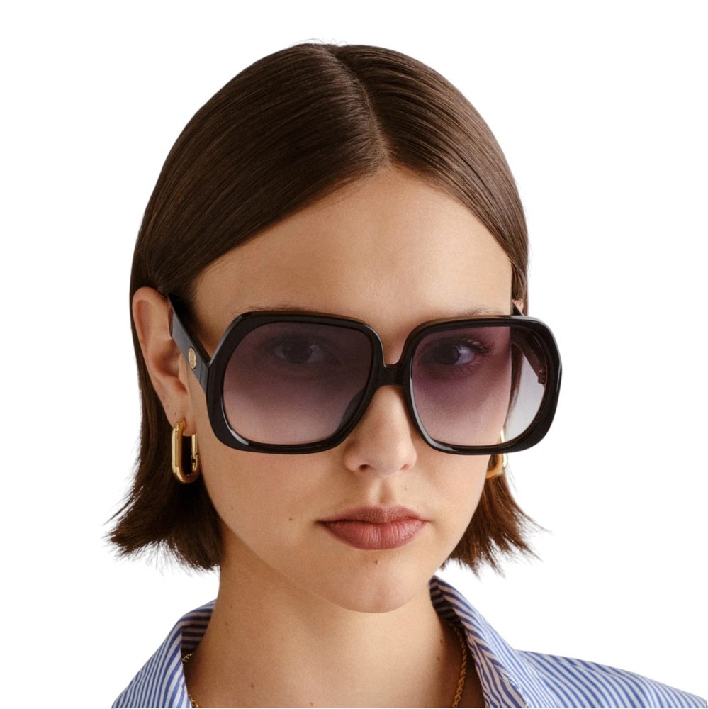 Le Specs Polydisco Sunglasses | Oversized Acetate, Square, Grey Gradient Lens