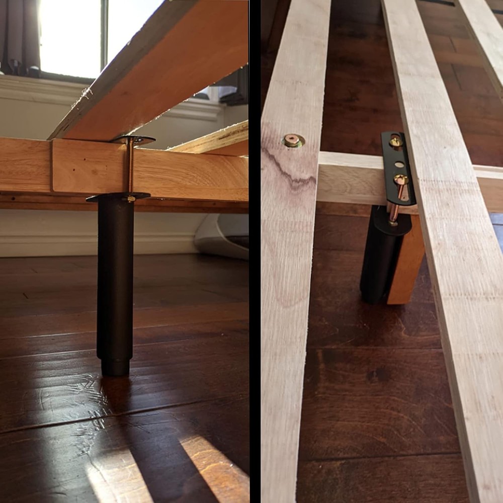 2Pcs Adjustable Height Center Support 2 PCS (7.08"-13.3"), Black