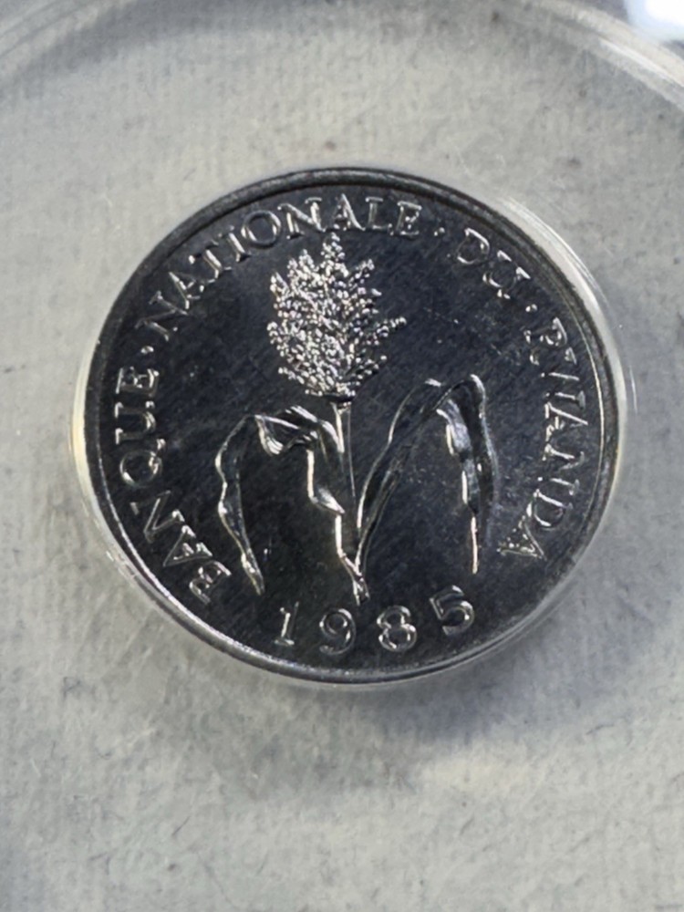 1985 Rwanda 1 Franc Graded MS 67 by ANACS