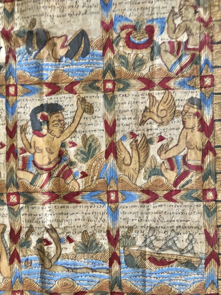 Rare strange Stamped Indian Textile Art