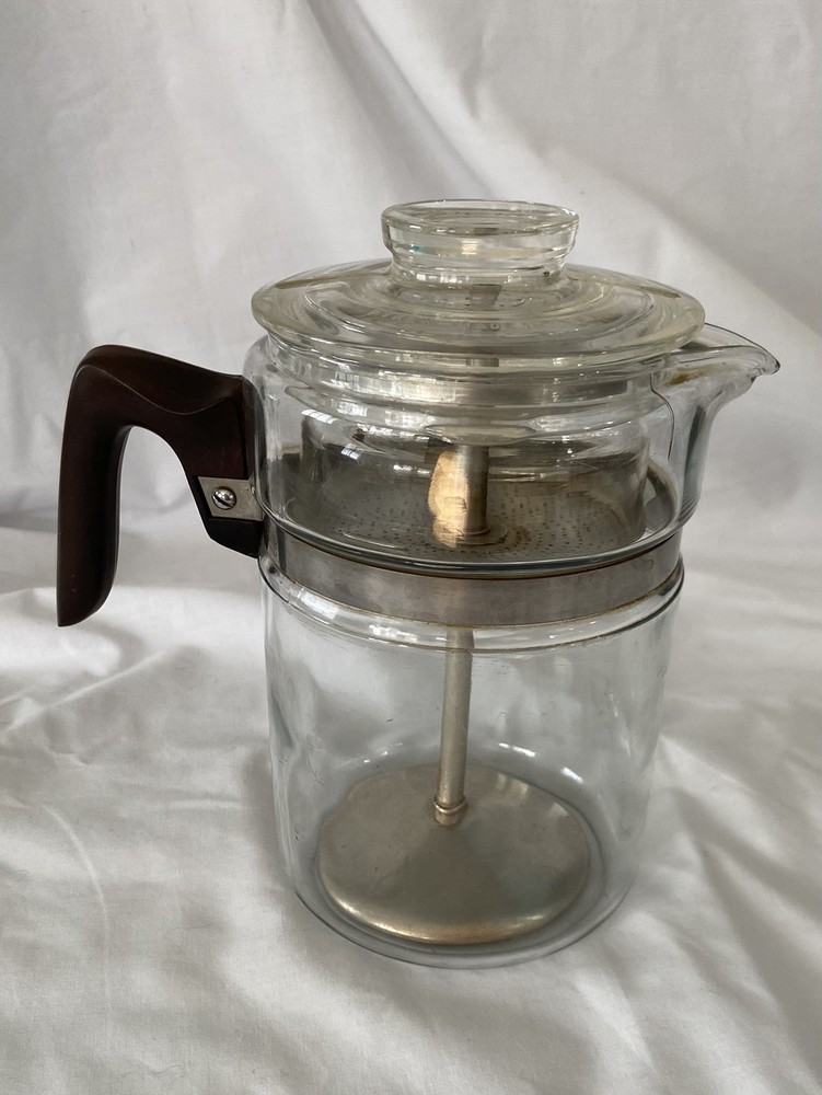 Vintage Pyrex Flame Ware Complete Stove Top Percolator With Bakelite Handle