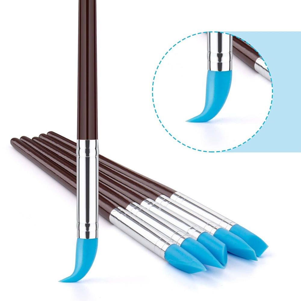 Clatoon 10Pcs Silicone Clay Sculpting Tool, Modeling Dotting Tool & blue