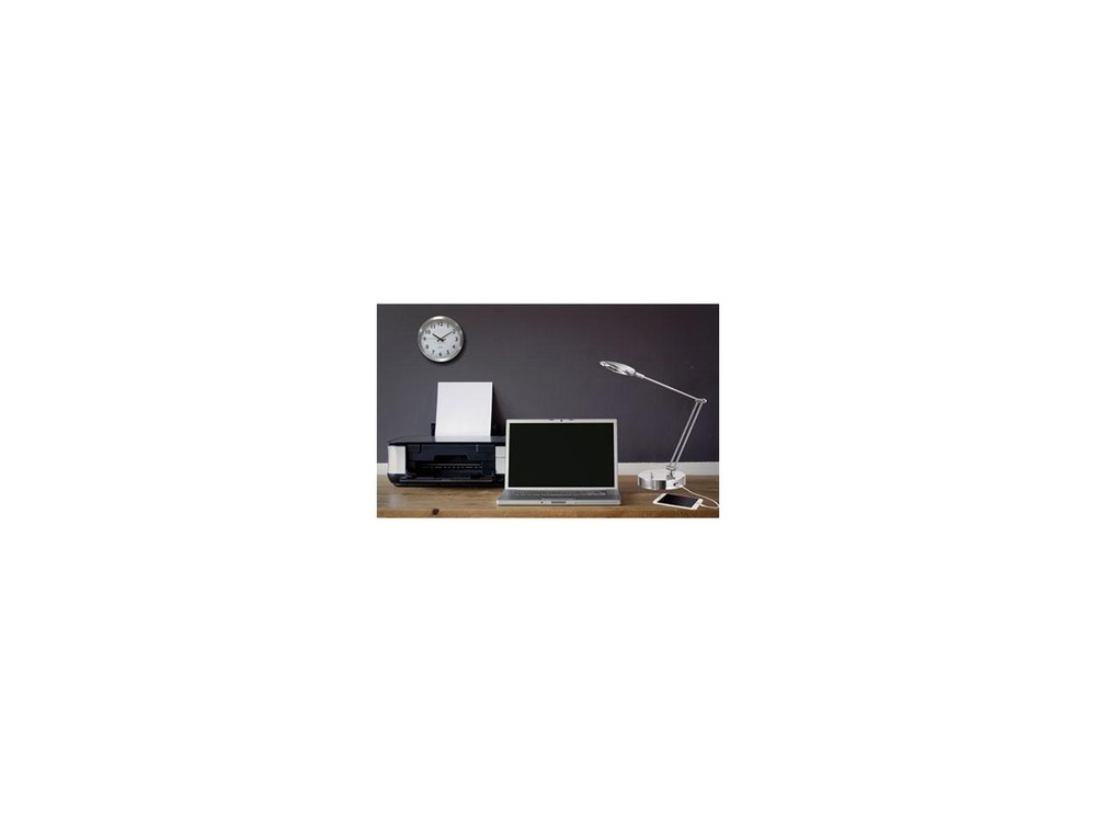 Adjustable LED Task Lamp w/USB Port, 26" High, Brushed Nickel