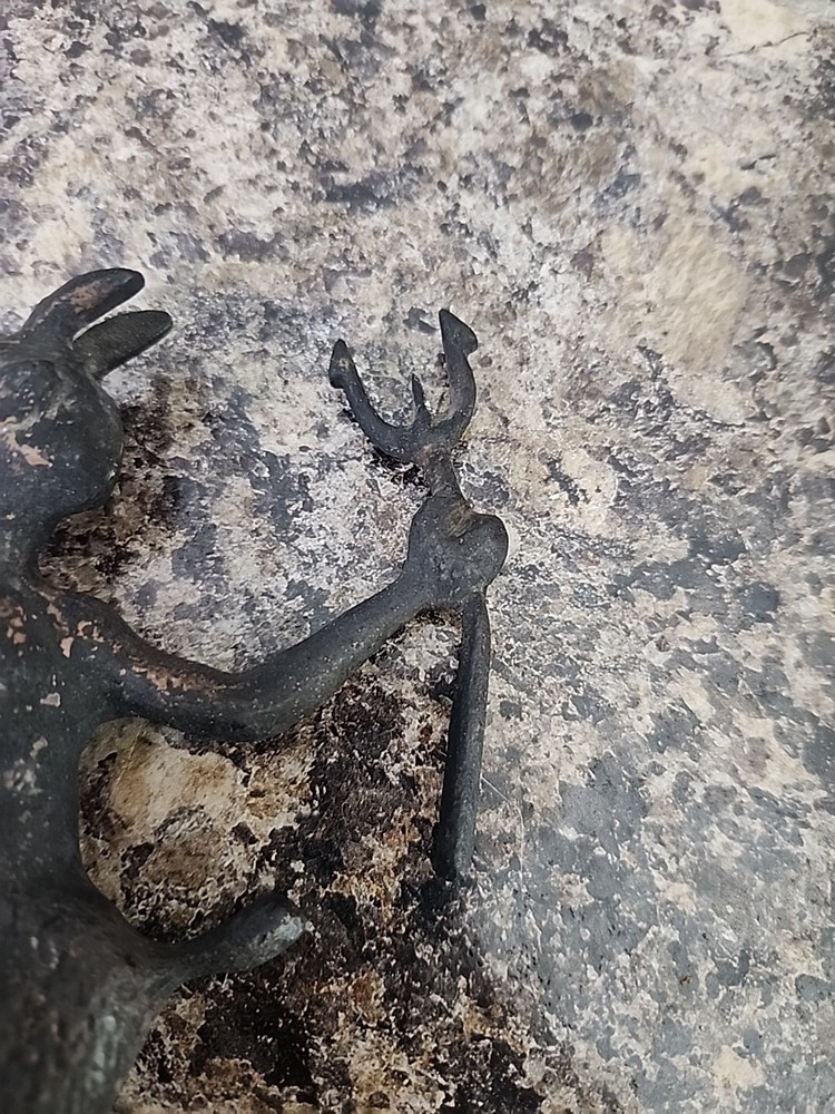 Vtg Cast Iron Devil Chimney Flue Fireplace Damper Pull Metal Rustic Primitive