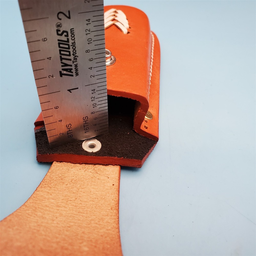 Multi-Tool Belt Sheath 4.5” Tools or Knives Laced Tan Leather Fits Supertool