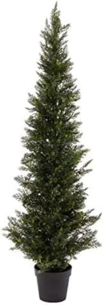 Two 3 Foot Outdoor Artificial Cedar Trees Potted Plants
