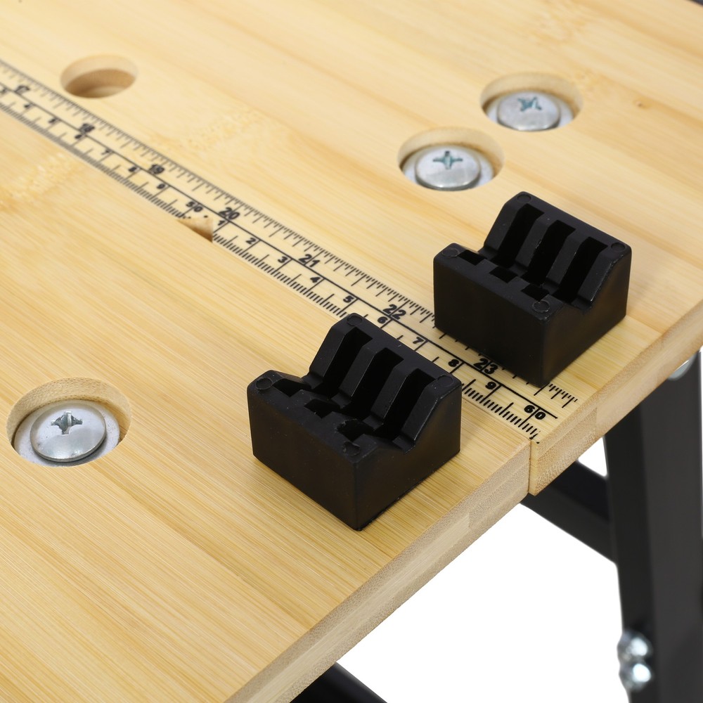 Portable Foldable Workbench, 550LB Capacity, Adjustable Jaws & Vertical Clamping