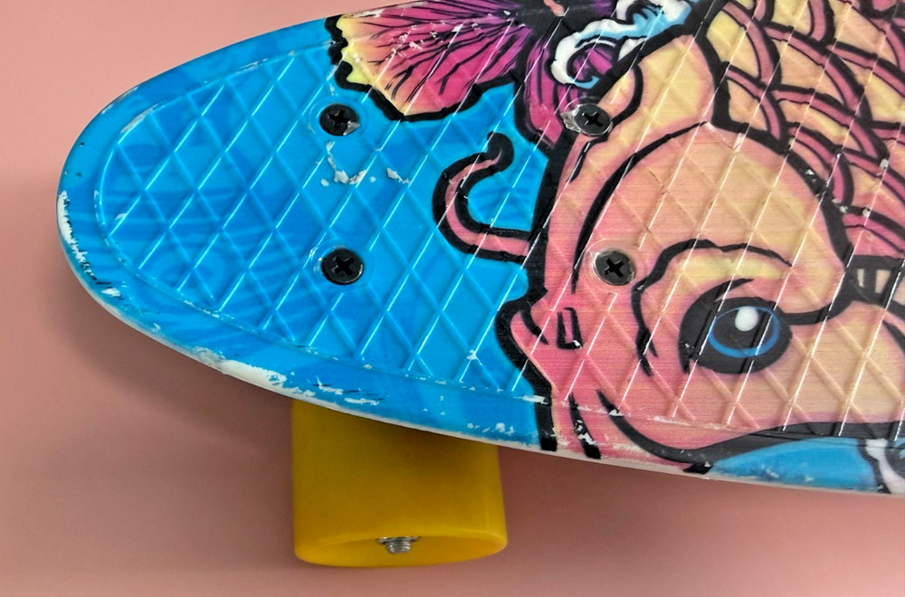 Mini Longboard Skateboard Traditional Flash Design Koi Fish