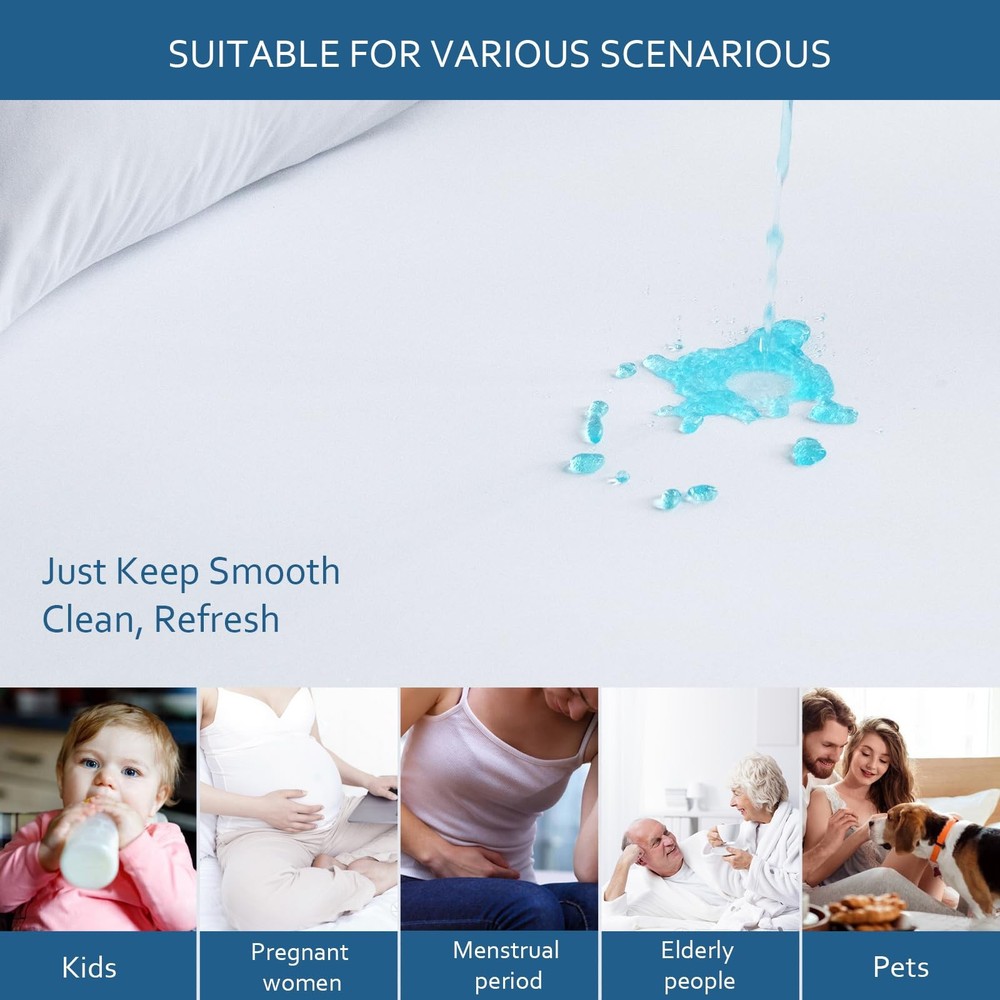 Waterproof Mattress Protector Twin Size,Mattress Cover Protector, Smooth Top ...