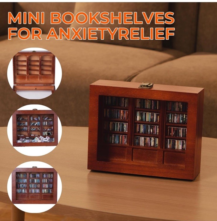 Miniature Bookshelf Puzzle Box New