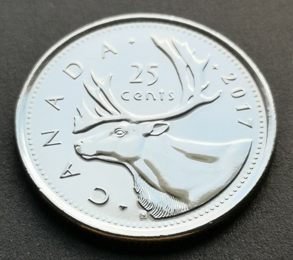 *** CANADA  25 CENTS  2017  *** FROM  MINT ROLL *** BETTER  DATE  ***