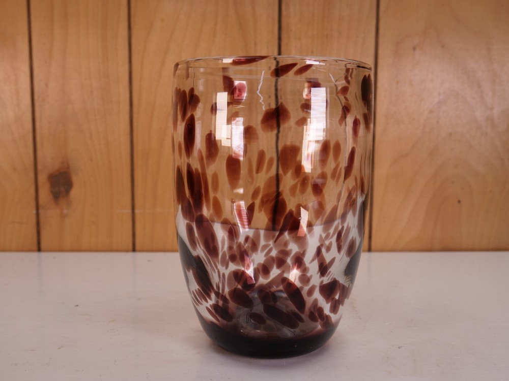 Blown Glass Amethyst Spotted Vase Murano?