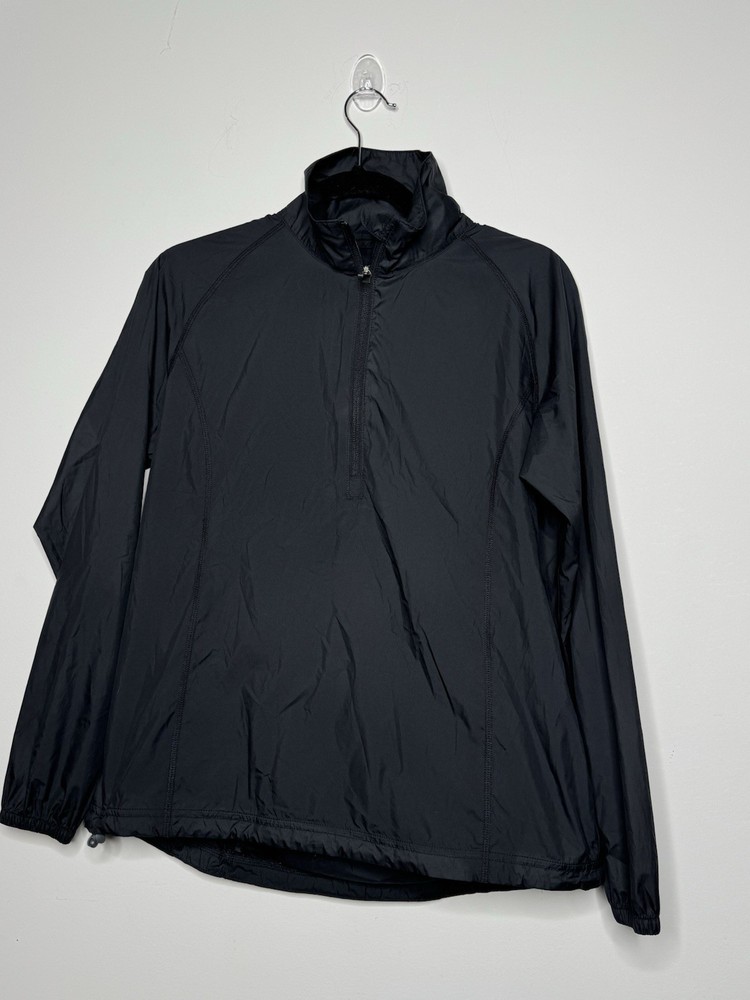 Peter Millar Size Small Black Windbreaker Quarter Zip Golf Pullover Light Jacket