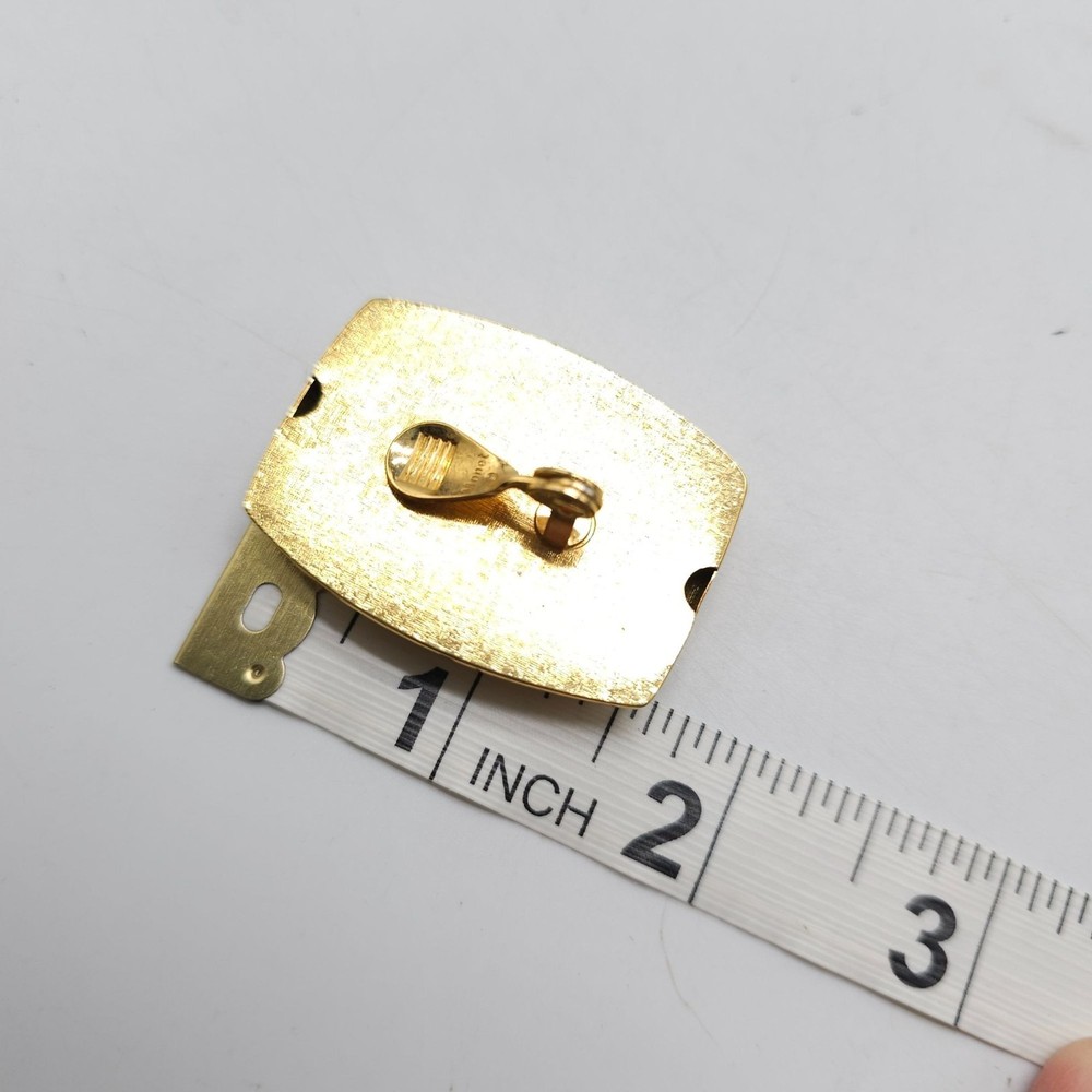Vintage Monet Large Gold Tone Rectangular Clip On Earrings