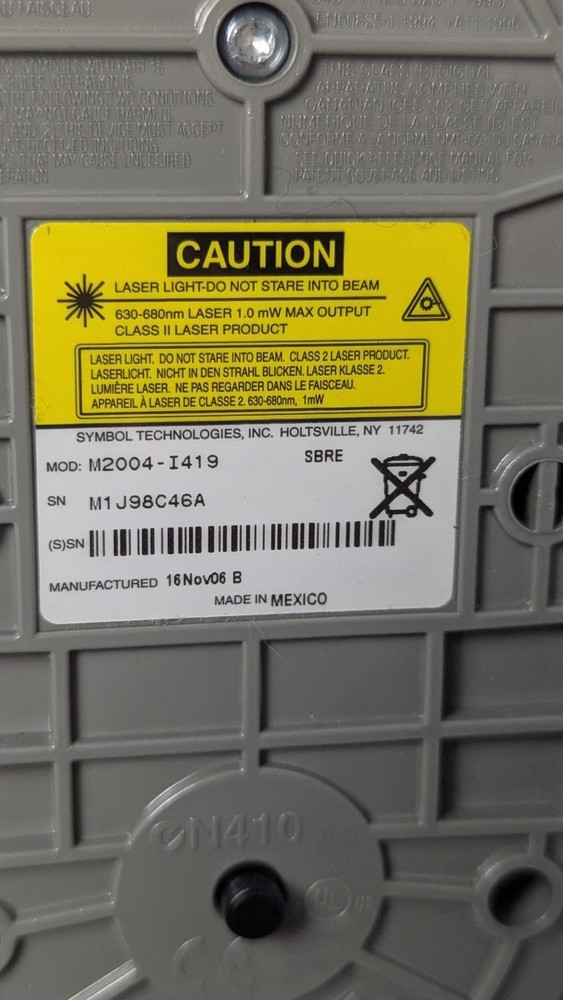 Symbol M2004-I419 Cyclone Barcode Scanner Reader w/USB Cable