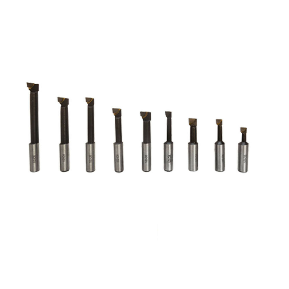 9 PC BORING BAR 1/2" Shank 50RC Bore C6 Carbide Tip