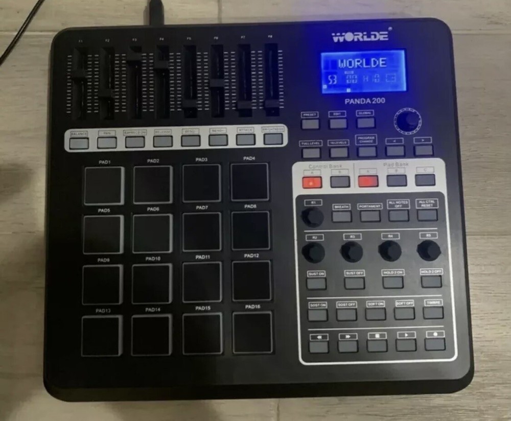 Worlde Panda 200 Drum Pad Midi Keyboard Mini Pad Controller 16 Usb Cable
