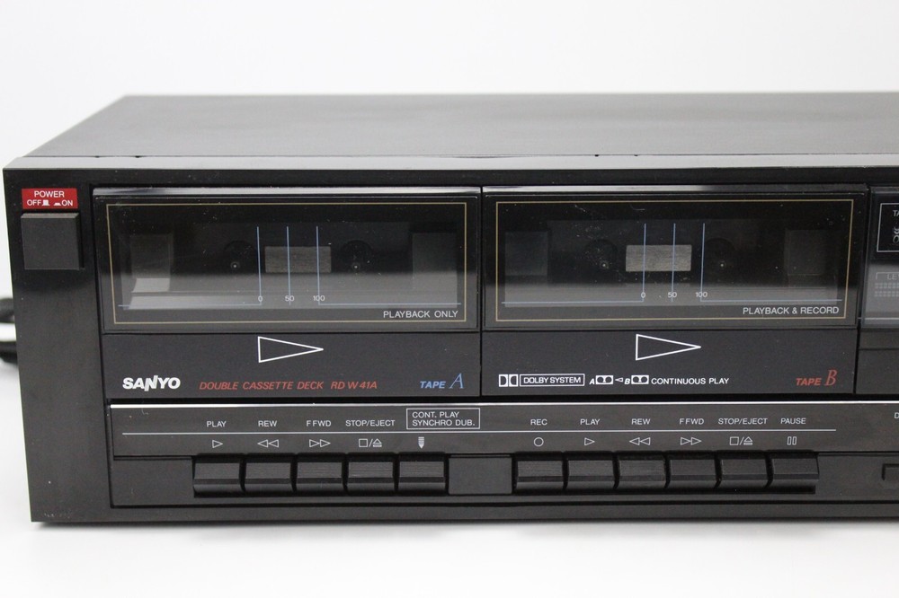 Sanyo Double Cassette Deck Playback and Record Model RD-W41A