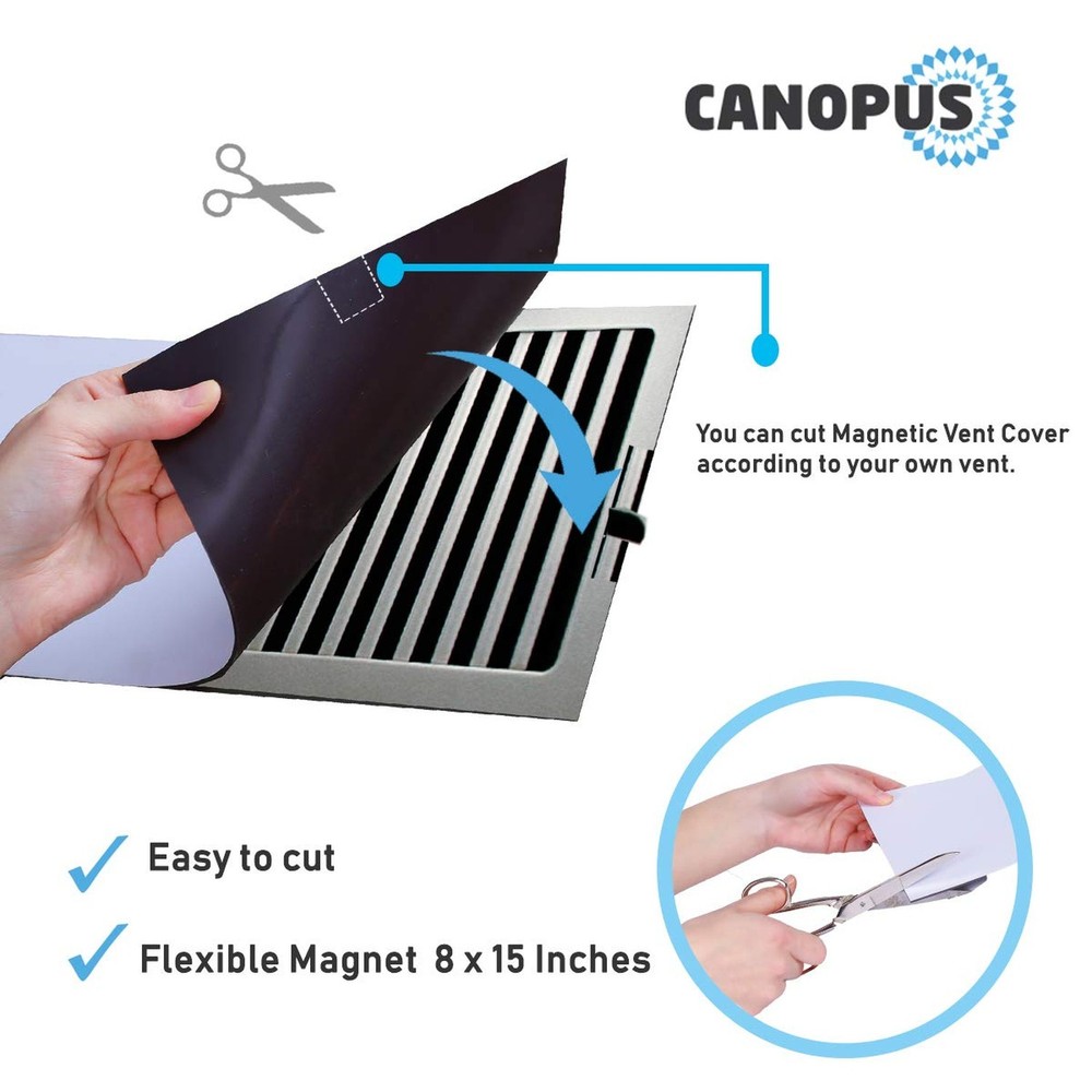 CANOPUS Strongest Magnetic Vent Covers, White, Rectangular 8in x 15in, for Fl...