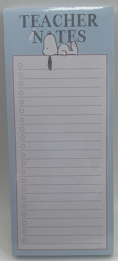 Peanuts - Snoopy Teachers Notes Note Pad / Task List