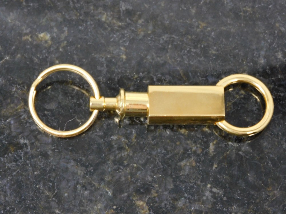 Browning Key Ring Gold Tone Buckmark Logo