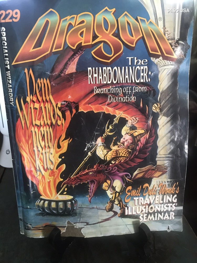 DRAGON MAGAZINE 229 By Tsr Ok Condition AD&D Wu-Jen Mage Classes