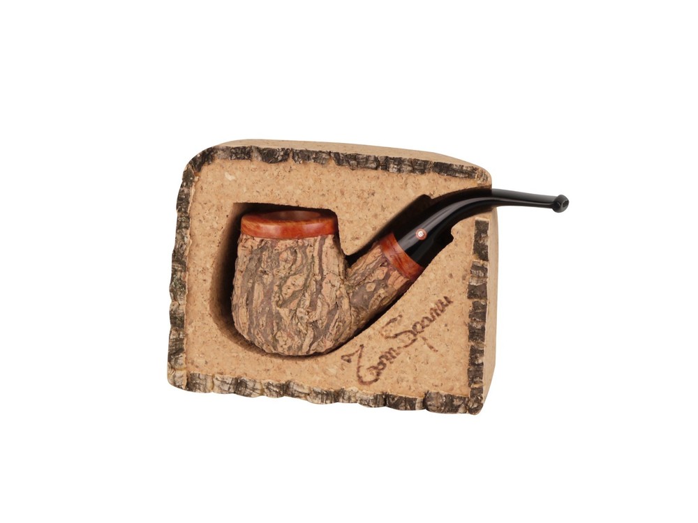TOM SPANU HANDCUT CORK COVERED GOOD SIZED FULL BENT 9MM BRIAR PIPE * NEW *