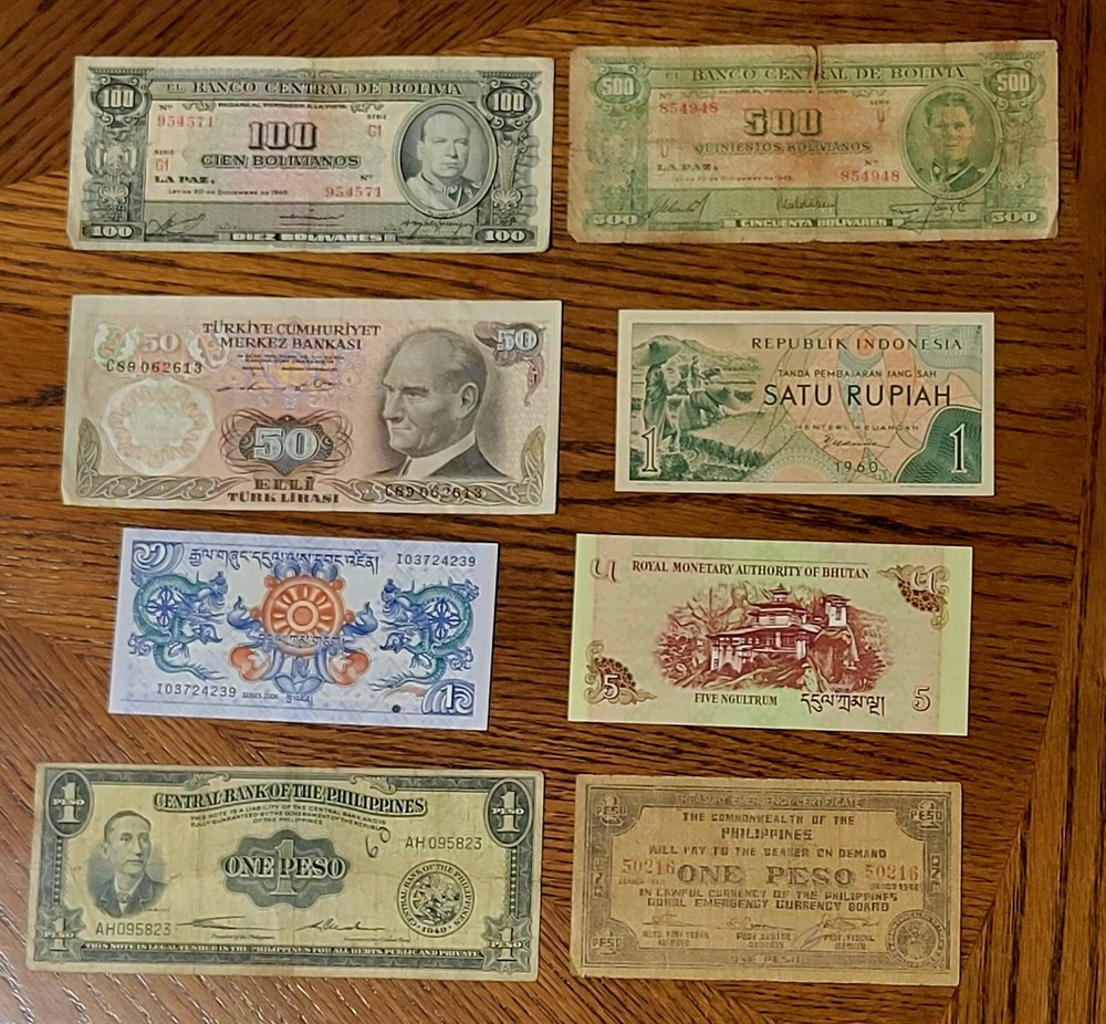 Vintage Banknote lot from world wide.