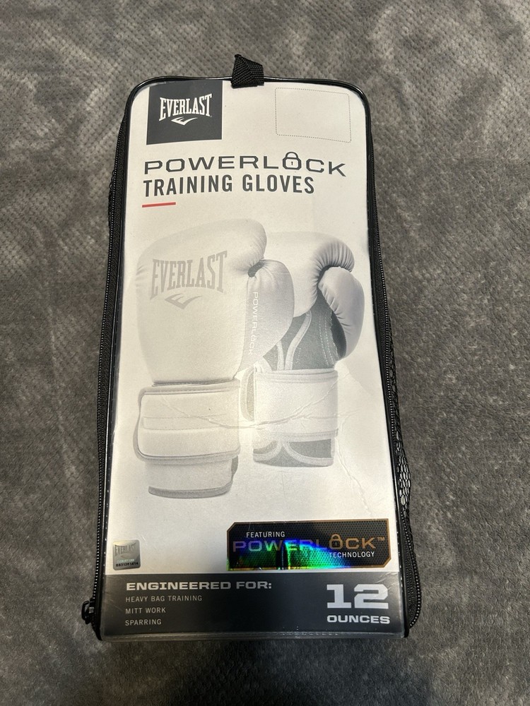Everlast PowerLock2 Training Glove 12Oz (White/Grey)