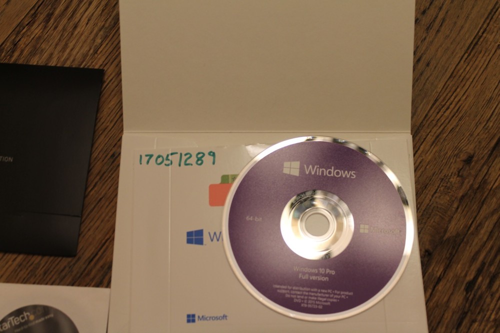 Microsoft Windows Pro 64bit Installation Disk W/Nvidia Driver Software w/Startec